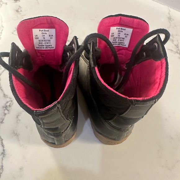 Sperry 13M kid black and pink rain boots - Picture 4 of 5
